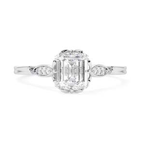 1.50CT Esmeralda Diamante 7 Piedra Anillo de compromiso para mujer - Product Image 5