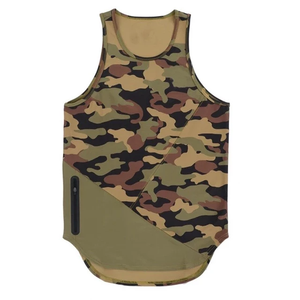 Débardeur personnalisé pas cher de haute qualité personnalisé hommes Polyester séchage rapide respirant mode débardeurs poche zippée latérale 2024 - Product Image 1