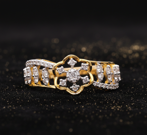 Anillo de Flores con Diseño Nuevo, Hueco, con Circonitas Doradas, para Mujer, Regalo para Fiesta - Product Image 3