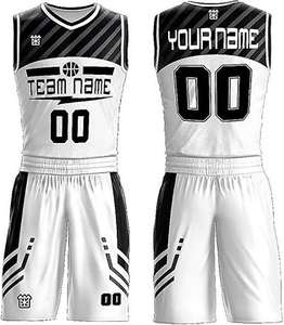 Ensemble de maillots de basket-ball unis réversibles pour hommes Vêtements de sport imprimés avec logo personnalisé Options de taille Nouveau design d'uniforme de basket-ball - Product Image 1