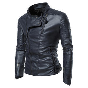 Vestes personnalisées de haute qualité en cuir véritable respirant et stylées pour hommes vente en gros de vestes en cuir de style fermeture éclair - Product Image 5