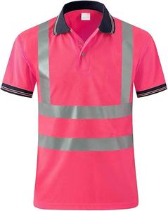 Chemises polo de sécurité haute visibilité avec logo d'entreprise personnalisé, vêtements de travail haute visibilité, certifiées CE, bandes réfléchissantes brodées en polyester - Product Image 1