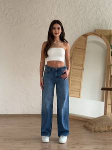 Jeans de Mezclilla para Mujer de Alta Calidad, Cómodos, Transpirables, con Tela Elástica, Cintura Media, Estilos Casuales y Versátiles - Product Image 4