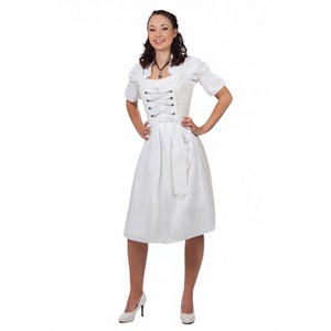 Robe Dirndl sur mesure vintage longueur cheville 100 % coton avec soutien-gorge intégré, écologique, infroissable, grandes tailles, traditionnelle - Product Image 1