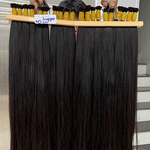 Venta al por mayor 30 pulgadas de largo recto vietnamita virgen extensiones de cabello humano a granel cutículas alineadas Color negro Natural pelucas en bruto - Product Image 2