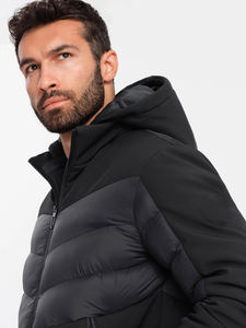 OEM Vente en gros Nouveau design Logo personnalisé Vestes d'hiver matelassées à capuche légères et coupe-vent d'extérieur pour hommes - Product Image 2