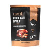 Sachet refermable à fermeture éclair pour dattes au chocolat, emballage alimentaire en plastique mat de qualité alimentaire, personnalisable et imprimable