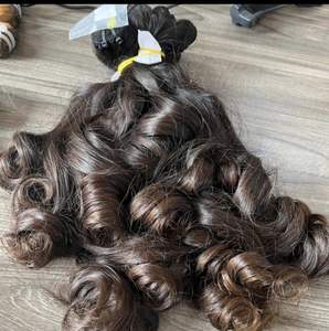 100% extensions de cheveux humains indiens Remy ondulés rebondissants bruts cheveux de temple vierges non transformés cheveux indiens bruts naturels fournisseur en gros - Product Image 6