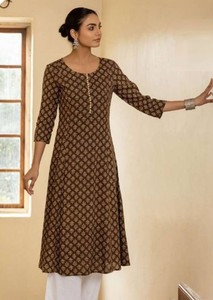 Élégant Premium Prêt-à-Porter Tenue Ethnique Femme Fait à la Main Style Moderne Viscose Kurti Ensemble Séchage Rapide Sans Rides Designer Bas - Product Image 5