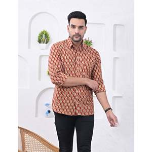 Chemise décontractée pour homme en coton imprimé à manches longues, respirante, en popeline ou tissu Oxford, motif floral ou à pois, offre ODM - Product Image 1