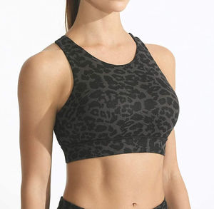 Ensemble de vêtements de sport pour femmes, soutien-gorge rembourré et legging, col montant, imprimé, séchage rapide, respirant, polyester/nylon, couverture complète, bretelles, entraînement - Product Image 2