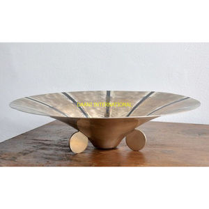 ชามเสิร์ฟอลูมิเนียมทำมือพร้อมฐานทอทองเหลืองตกแต่งชามสลัดผลไม้โรงแรมร้านอาหารหรูหราของตกแต่งห้องครัว - Product Image 6