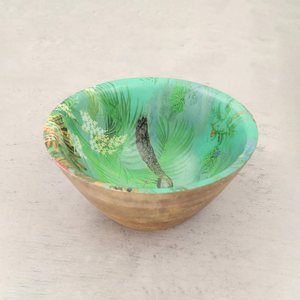 Bol en bois naturel fabriqué à la main pour collations salades fruits et décoration de table - Product Image 1