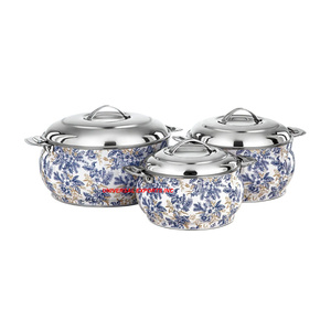 Diseño de flores olla caliente de acero inoxidable vajilla de doble pared cazuela buena calidad diseño árabe calentador de alimentos de Metal - Product Image 1