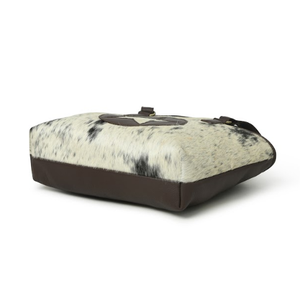 Vente en gros de sacs à main de grande capacité coupe centre étoile sacs à bandoulière en cuir grainé avec logo personnalisé avec fermeture à glissière style tendance - Product Image 3