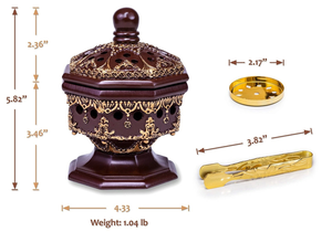 Mini Quemador de Incienso Árabe de Latón con Cuerpo de Madera, Decoración Religiosa para el Hogar, Natural y Duradero para la Temporada del Ramadán - Product Image 3
