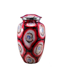 Urna de cremación de metal grande decorativa con grabado floral que agrega belleza y comodidad a las exhibiciones conmemorativas del hogar - Product Image 3