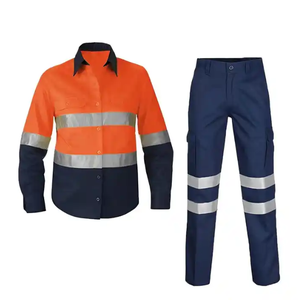 Vêtements de travail d'hiver deux pièces haute visibilité 100% vestes en polyester manches longues en coton vêtements de sécurité réfléchissants imperméables, y compris - Product Image 2