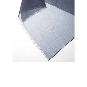 <b>Navy</b> <b>Blue</b> Silk Cotton Tassel Rectangular Plain Fashion <b>Shawl</b> - Product Image 2