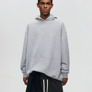 2025 New Arrival Custom Logo 100% Cotton <b>White</b> Color <b>Men's</b> Hoodies Plain Blank Heavyweight Loose Drop Shoulder Oversize <b>Hoodie</b> - Product Image 2