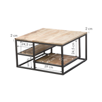 Table basse multifonction en bois de manguier Carolane avec emballage pour envoi postal