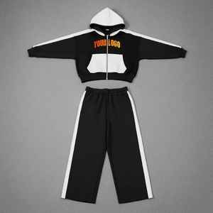 Ensembles de survêtements zippés pour hommes, coton de qualité moyenne, personnalisable, vêtements décontractés pour la course à pied, la salle de sport, design tendance - Product Image 2