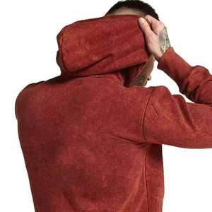 Conjuntos de chándal de ropa informal ecológica para hombres de peso pesado, Sudadera con capucha, pantalones lavados con ácido, ajustados, chándal más grueso OEM - Product Image 6