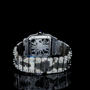 Reloj Cuadrado de Acero Inoxidable Hecho a Mano, con Diamantes, Estilo Deportivo Simple, Movimiento de Cuarzo de Precisión, Glamuroso - Product Image 5