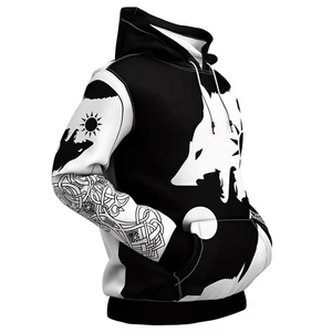 เสื้อฮู้ดดี้เทอร์รี่พิมพ์ลายแบบ Sublimation สกรีนโลโก้ได้ตามต้องการ ทรงโอเวอร์ไซส์ ผ้าฝ้าย 100% ระบายอากาศได้ดี เป็นมิตรกับสิ่งแวดล้อม สไตล์สตรีทแวร์ สำหรับฤดูหนาว - Product Image 4