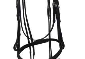 Bride rembourrée en cuir décoratif fantaisie anatomique de haute qualité Équipement d'équitation léger confortable et durable pour chevaux - Product Image 3