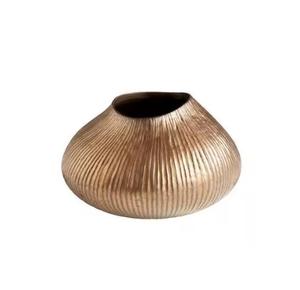 Vase à fleurs en laiton doré de luxe, style côtier moderne, écologique, pour décoration de table - Product Image 3