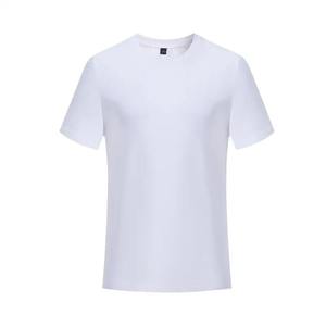 T-shirt à col rond en coton et élasthanne, logo imprimé, manches courtes, coton, imprimé personnalisé, chemise de travail culturelle, décontractée - Product Image 3