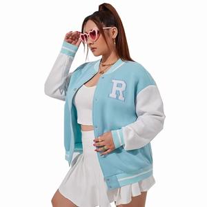 Veste de baseball d'hiver pour femmes avec logo personnalisé, en coton de haute qualité, tricotée, respirante, vente en gros - Product Image 4