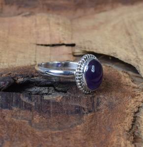 Bague Cabochon Classique Faite à la Main au Design Exquis en Argent Sterling 925 avec Pierre Précieuse Agate Coupe Ovale Sertie à Griffes, Bijou Tendance pour Fête et Fiançailles - Product Image 3