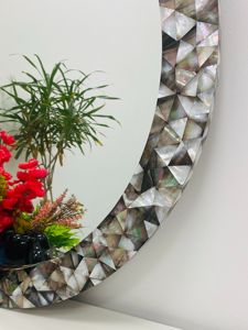 Incrustaciones de perlas para decoración de pared, marco de espejo hecho a mano antiguo de madera, venta al por mayor de Vietnam - Product Image 4