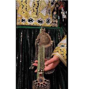 ชุดแต่งงานสไตล์ปากีสถานของอัฟกานิสถานมาใหม่ชุดเดรสวินเทจโบฮีเมียนปักลายด้วยผ้าไหม - Product Image 4