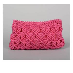Sac fourre-tout bohème en macramé fait à la main Design unique doublure en cuir PU fermeture à glissière avec imprimé perle nœud dames filles - Product Image 3