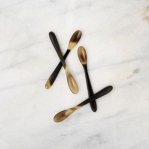 Ensemble de couverts indiens faits à la main réutilisables de 6 pièces en bois miroir avec acier écologique et élégant - Product Image 1