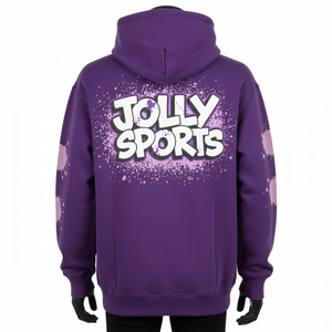 <b>Men</b> Pullover <b>Hoodie</b> Heavyweight 380 GSM Soft Cotton Blend Fleece <b>Purple</b> Acid Wash Custom Print Logo Basics <b>Hoodie</b> - Product Image 2