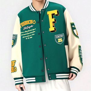 Chaqueta de Béisbol para Hombre, Estilo Universitario, Manga Larga, Abrigo de Invierno, Chaqueta Universitaria con Letras de Béisbol - Product Image 1