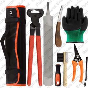 Kit de herramientas de herrador de caballos hecho en fábrica profesional con bolsa de transporte al por mayor de alta calidad hecho a medida Farrier Equine Hoof Kit Set - Product Image 1