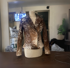 Cowhide Hair on Leather <b>Jacket</b> Womens <b>Western</b> Style <b>Jacket</b> for Women - Product Image 4