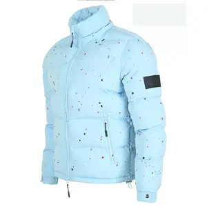 Veste matelassée fine pour homme, de haute qualité, respirante, couleur unie, printemps, col montant, logo personnalisé sur le devant, imperméable, vente en gros - Product Image 4