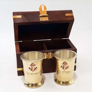 New Brass <b>Wine</b> Drinking wholesale <b>glasses</b> with anchor logo and wooden box <b>glass</b> custom <b>glasses</b> frosted <b>glass</b> set of 2 - Product Image 3
