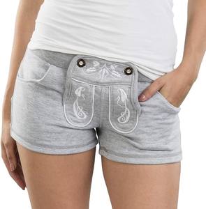 Lederhosen molleton de coton gris clair personnalisé pour les femmes formelles brodées Booty Shorts ceinture respirant gris Trachten Wear - Product Image 5