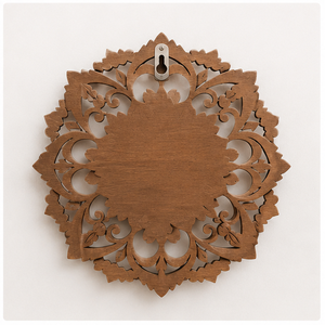 Decoración de Pared Floral de Madera de Acacia, Arte Decorativo Hecho a Mano, Diseño Circular Tradicional - Product Image 6