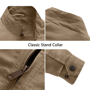 High Quality <b>Men's</b> <b>Jackets</b> Cotton Canvas Full Zipper Up <b>Man</b> <b>Jackets</b> Breathable Custom Logo <b>Jacket</b> For <b>Man</b> - Product Image 4