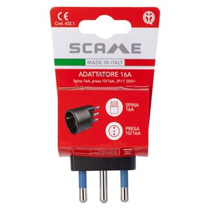 Adaptador de Enchufe Eléctrico Negro 1R PP0432 1S, Estándar Italiano 2P+T 10A y Alemán 16A, Accesorio para Fuentes de Alimentación - Product Image 2