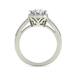 Anillo de diamante solitario creado en laboratorio de oro blanco de 18 quilates para mujer, diseño Floral personalizado, regalo de compromiso certificado VVS GIA - Product Image 2