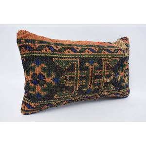 Multicolor Vintage Floral Embroidered Wool Kantha Patchwork <b>Pillow</b> 12x20 Inches Soft Fabric for Home or <b>Sofa</b> Use - Product Image 3